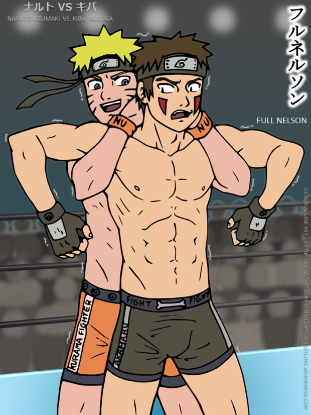 Naruto vs. Kiba (Original Lineart by 09tuf)